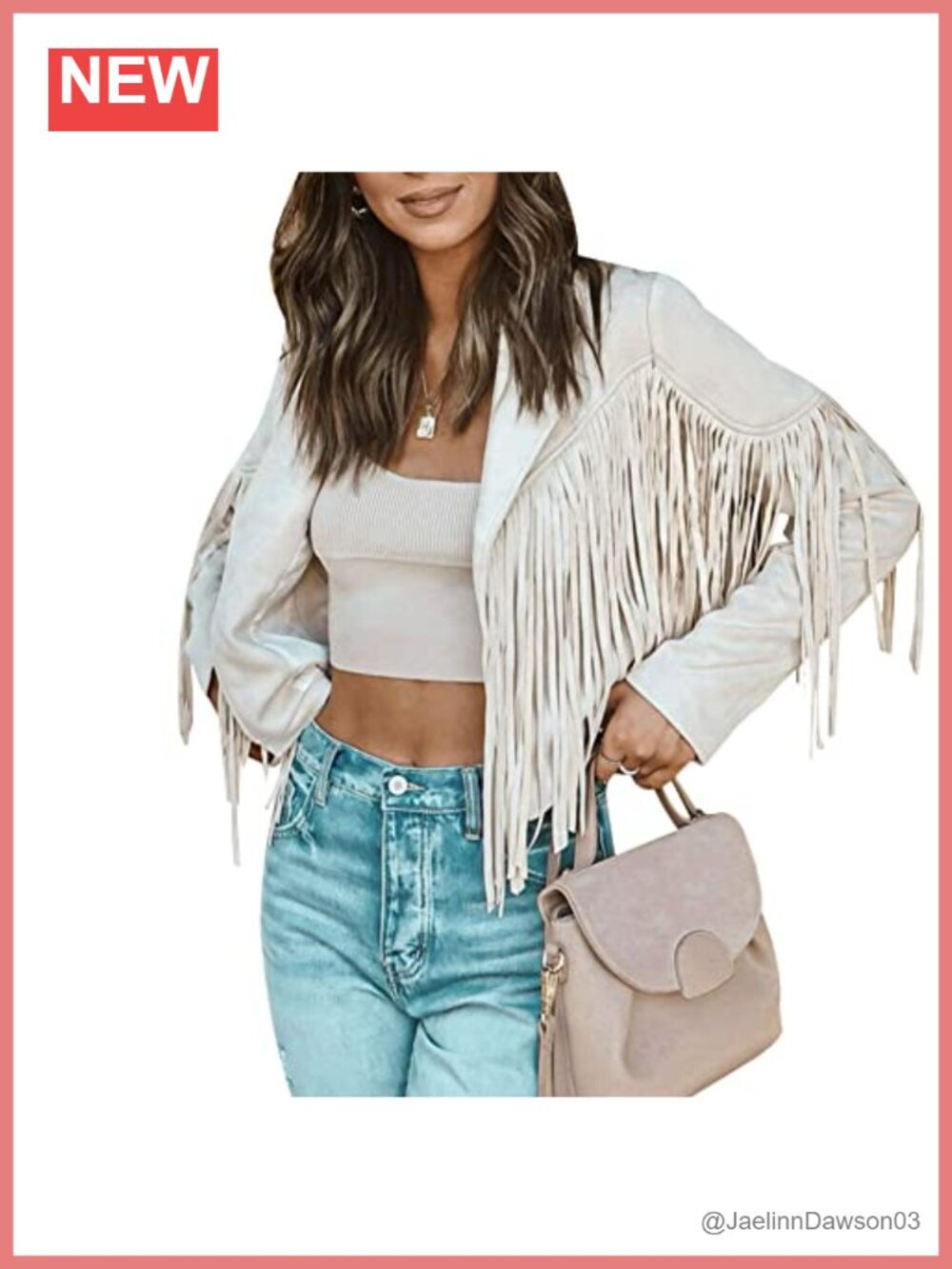 Faux Suede Fringe Moto Biker Jacket Women's Cropped